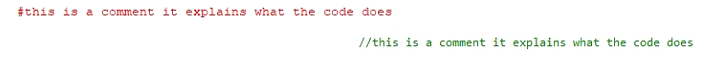 comments in code